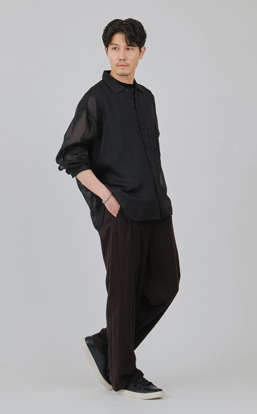 《手洗い可》メッシュロングスリーブシャツ