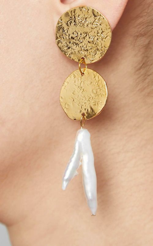 アフリカンビーズパールイヤリング