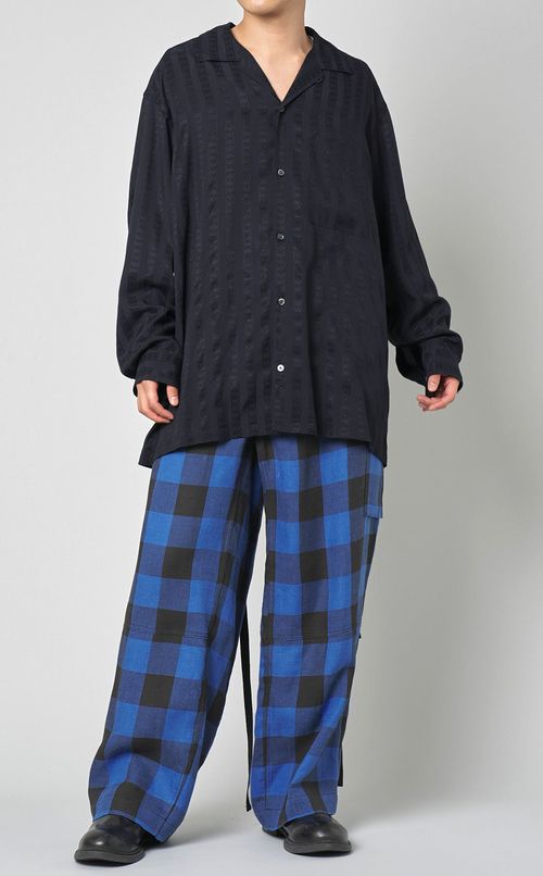 オウルパターンオープンカラーシャツ