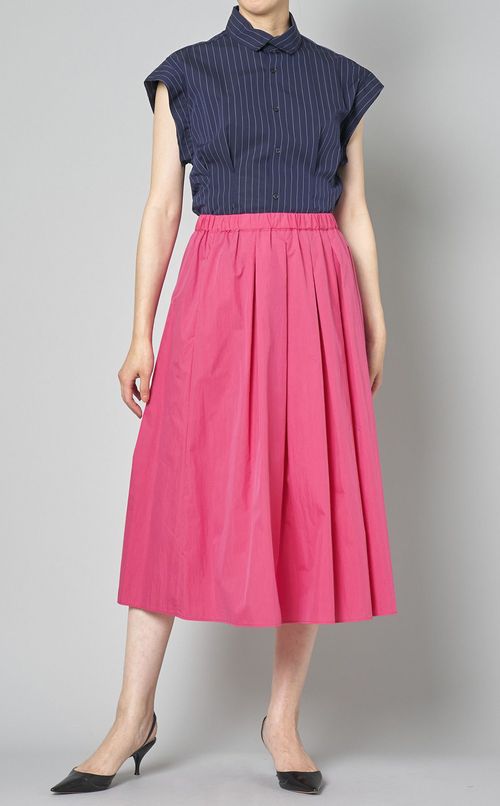 プリーツフレアスカート