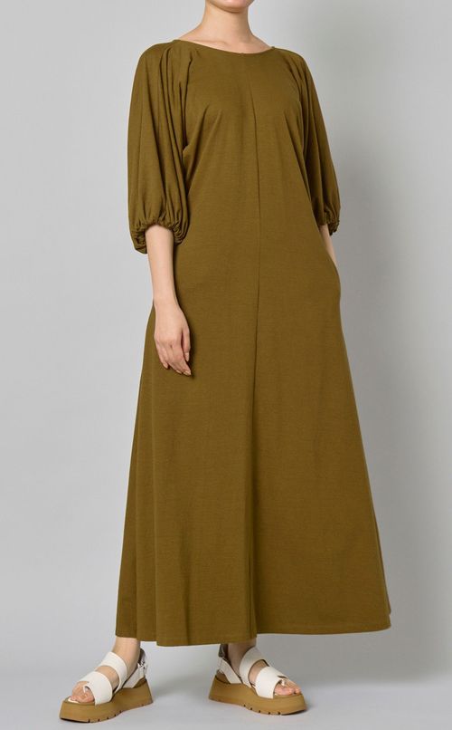 コットンボリュームスリーブワンピース