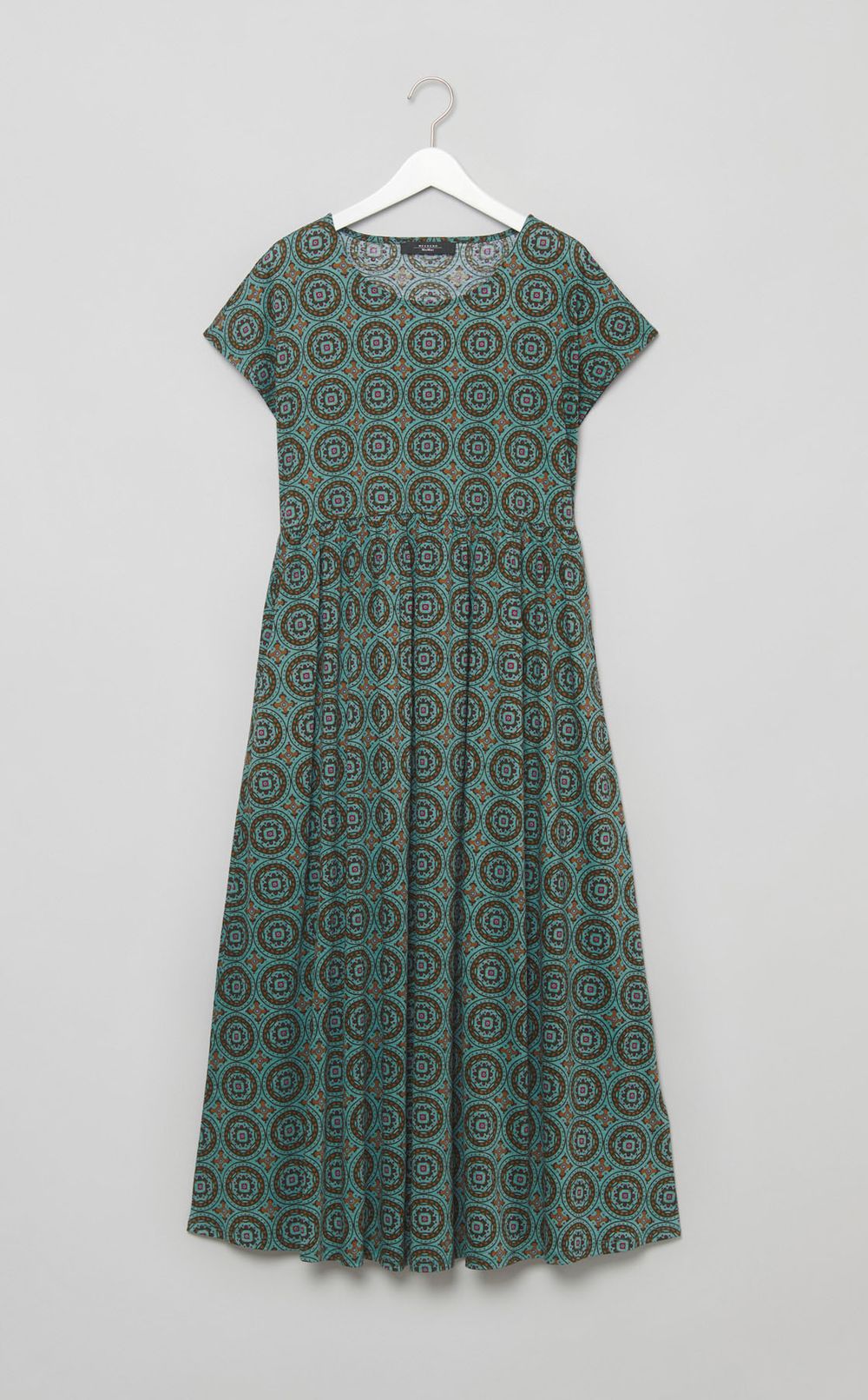 プリントギャザージャージワンピース