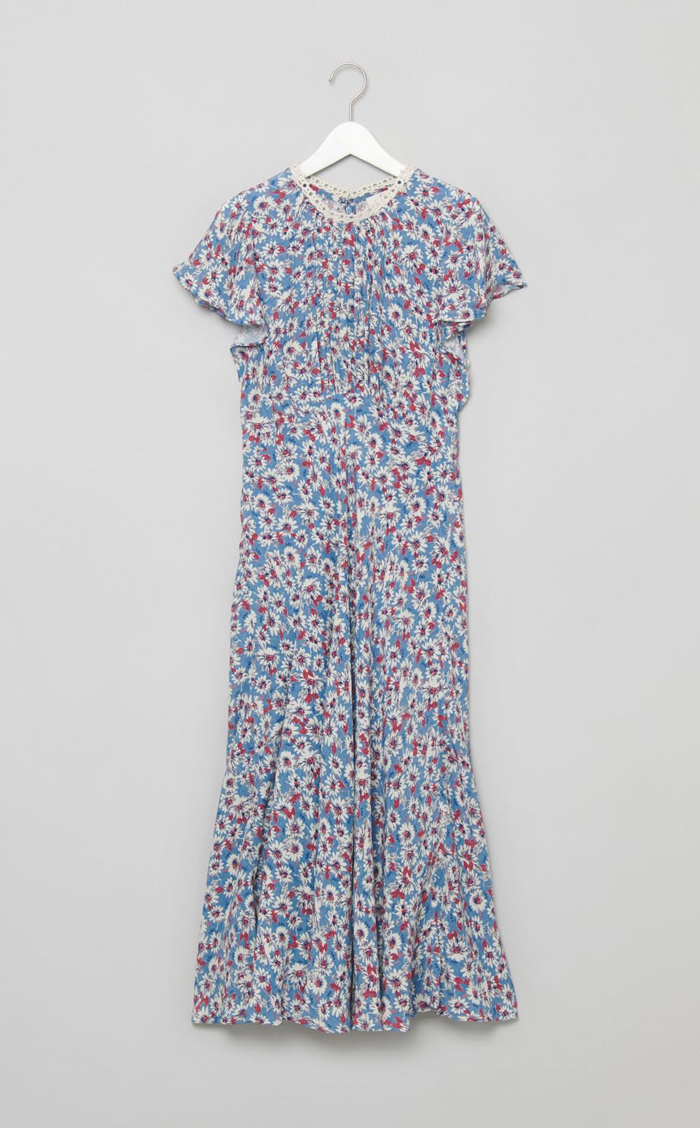 ホワイトフラワープリントワンピース