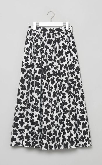 フラワープリントポプリンタックスカート