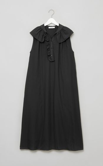 フリルカラーノースリーブワンピース