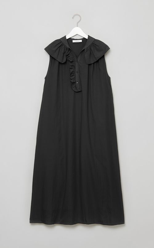 フリルカラーノースリーブワンピース