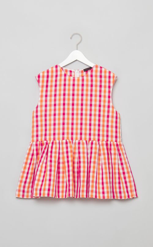 ギンガムチェックフリルトップス