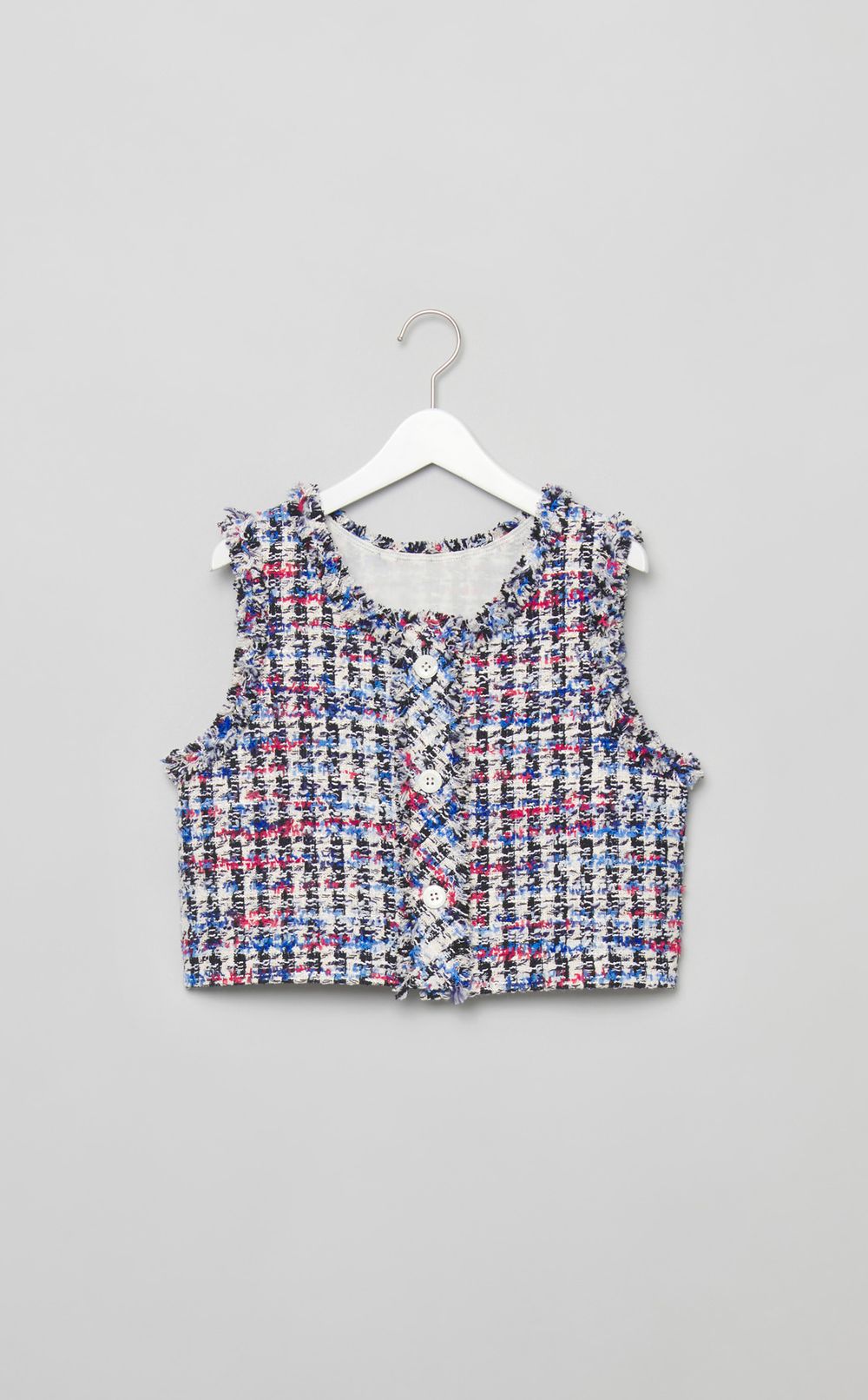 トリコロールツイードトップス