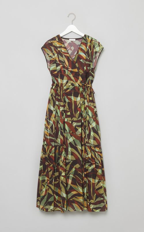 リーフプリントカシュクールワンピース