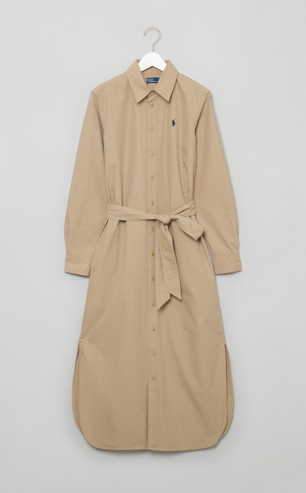 ベルト付きツイルシャツワンピース