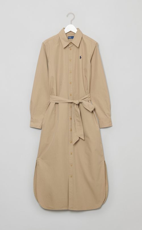 ベルト付きツイルシャツワンピース