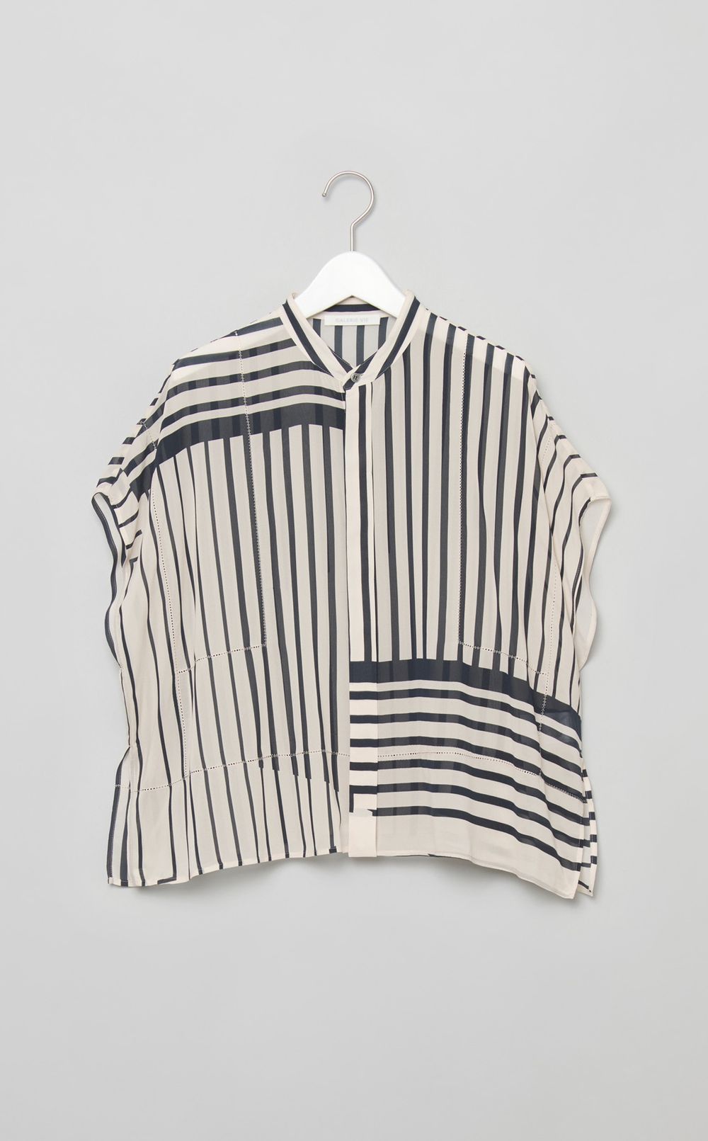 ストライプスタンドネックシャツ