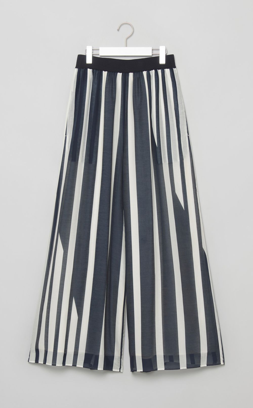 サークルストライプギャザーワイドパンツ