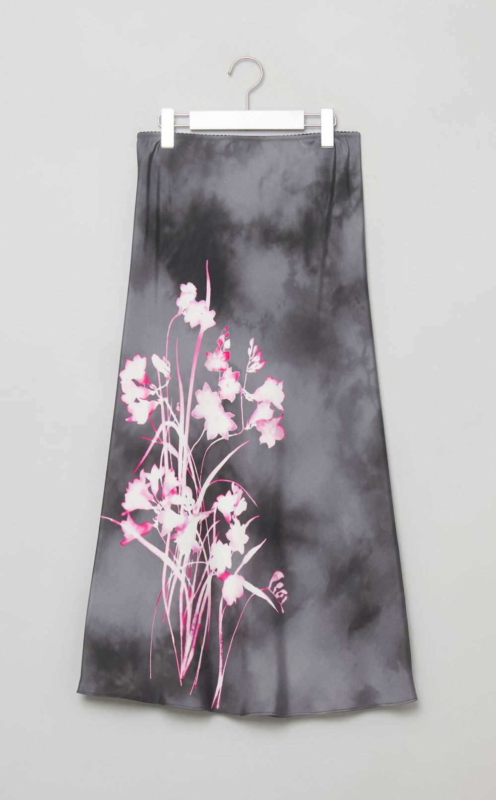 サイドフラワープリントロングスカート