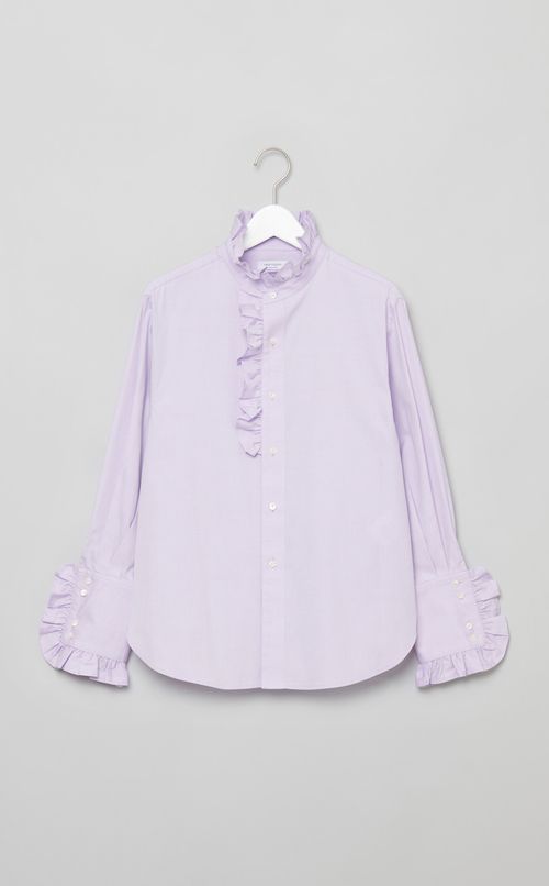 コットンブロードフリルシャツ