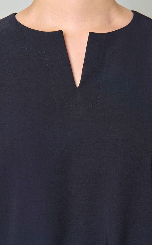 バルーンスリーブキーネックワンピース