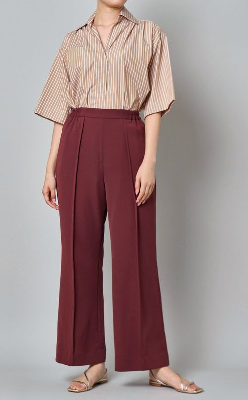 タックプリーツワイドパンツ