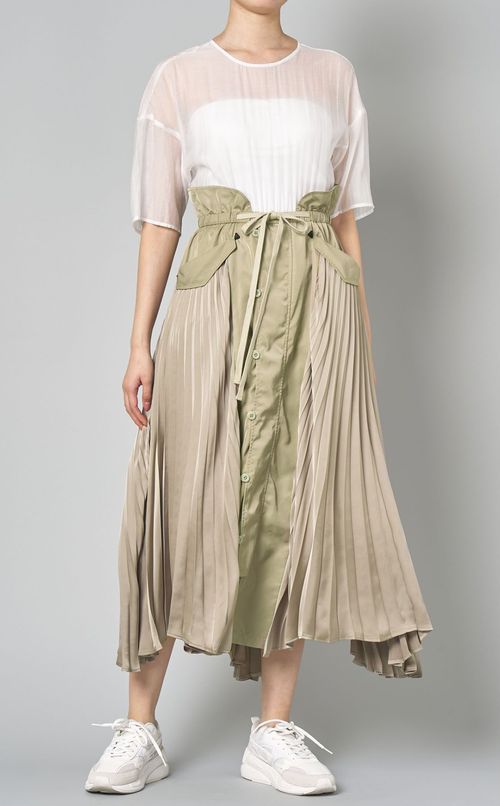 異素材コンビN3Bワンピース