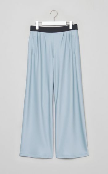 ダブルサテンフレアワイドパンツ