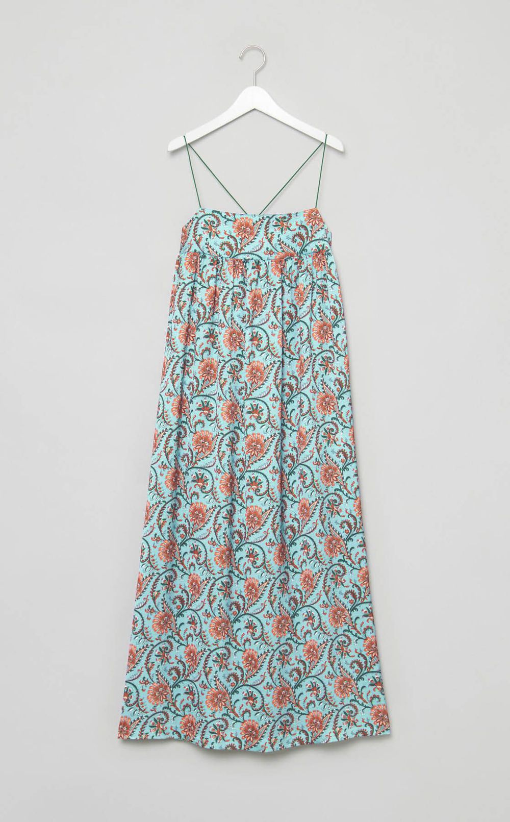 フラワープリントボリュームギャザードレス