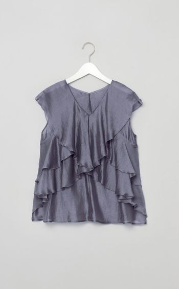 オーガンジーフリルブラウス