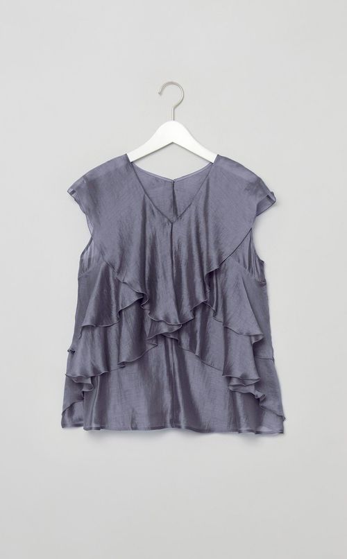 オーガンジーフリルブラウス