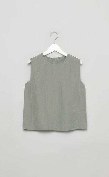 リネンキュプラノースリーブトップス