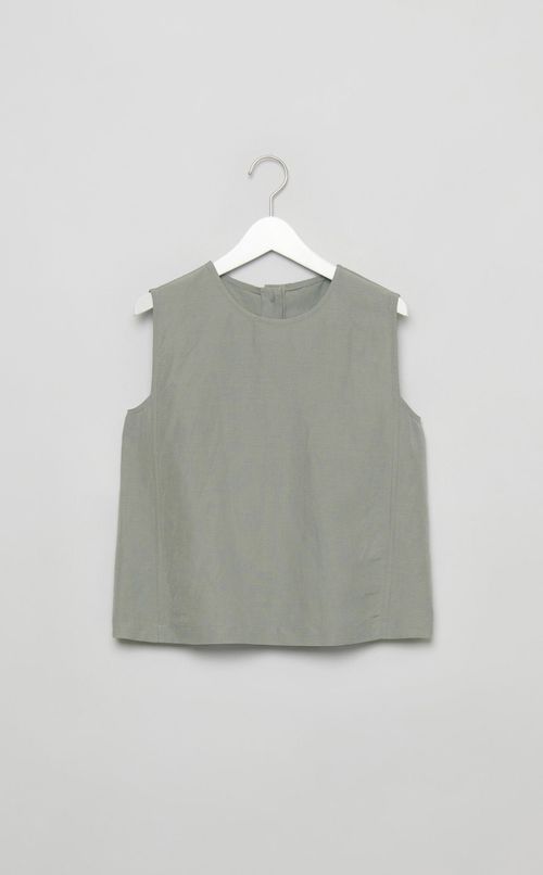 リネンキュプラノースリーブトップス