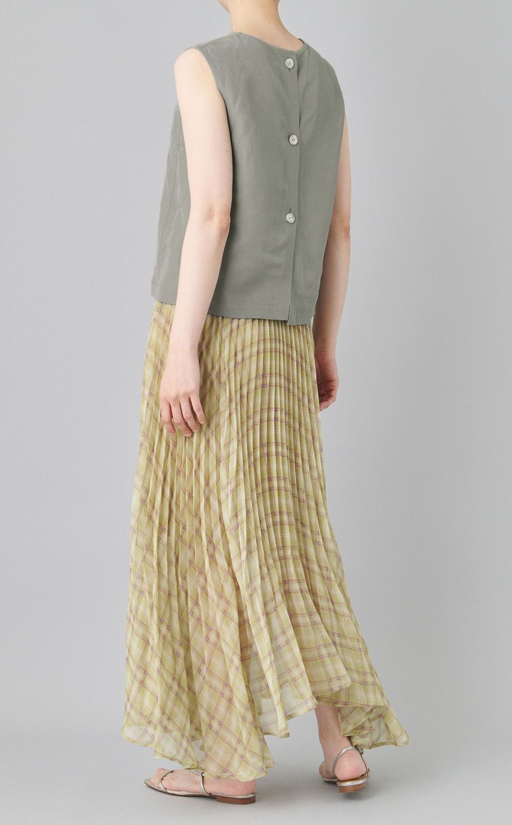 リネンキュプラノースリーブトップス