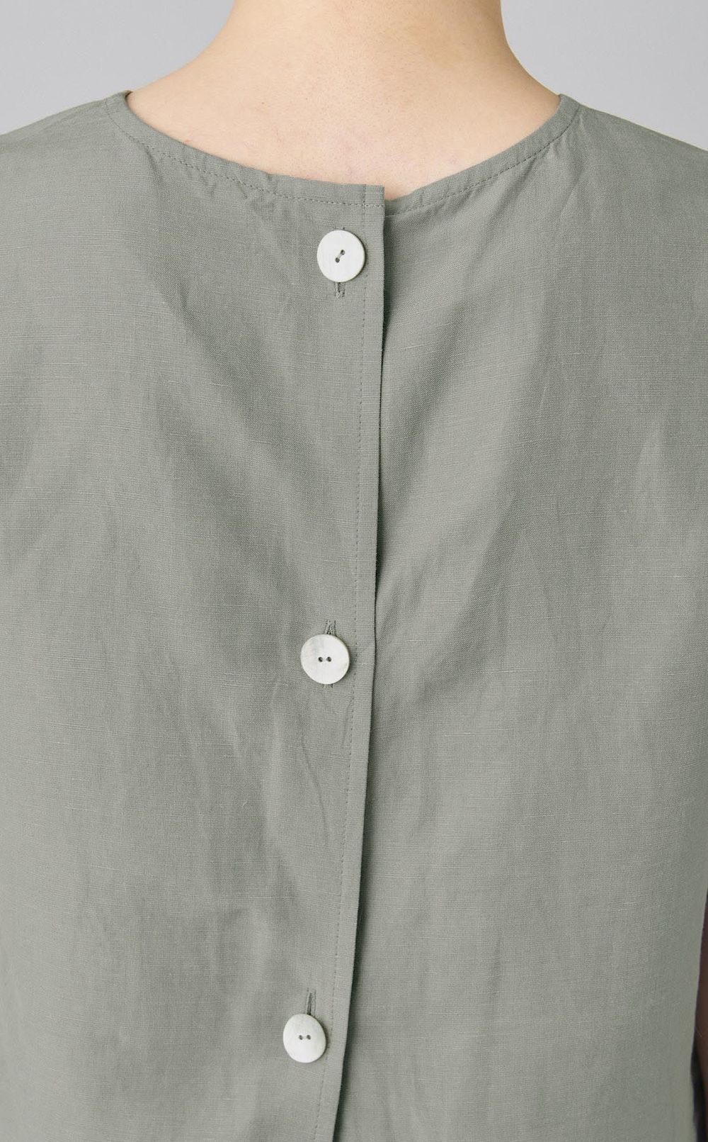 リネンキュプラノースリーブトップス