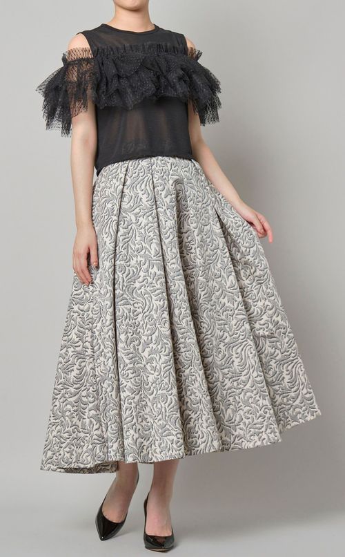 ボリュームタックプリントスカート