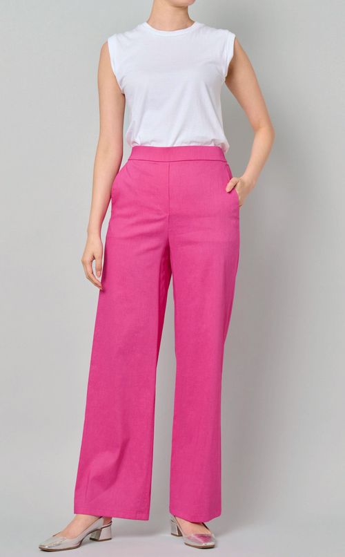 リネンワイドストレートパンツ