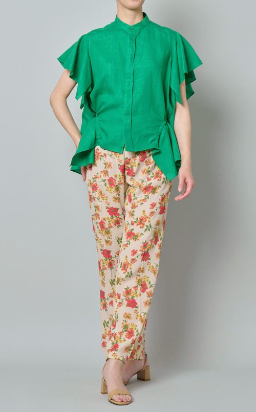 ダブルエンド2wayラッフルブラウス