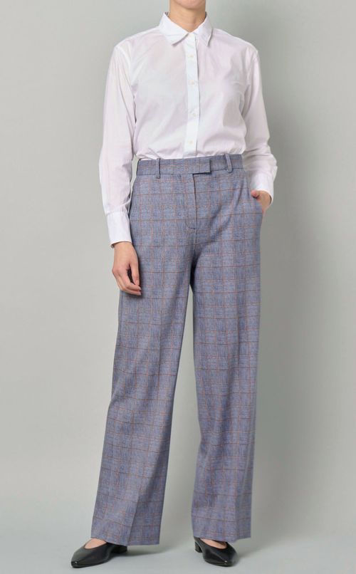 グレンチェックプリントワイドパンツ