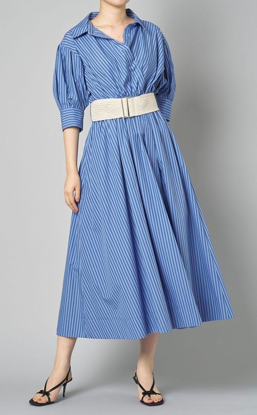 ベルト付カシュクールシャツワンピース