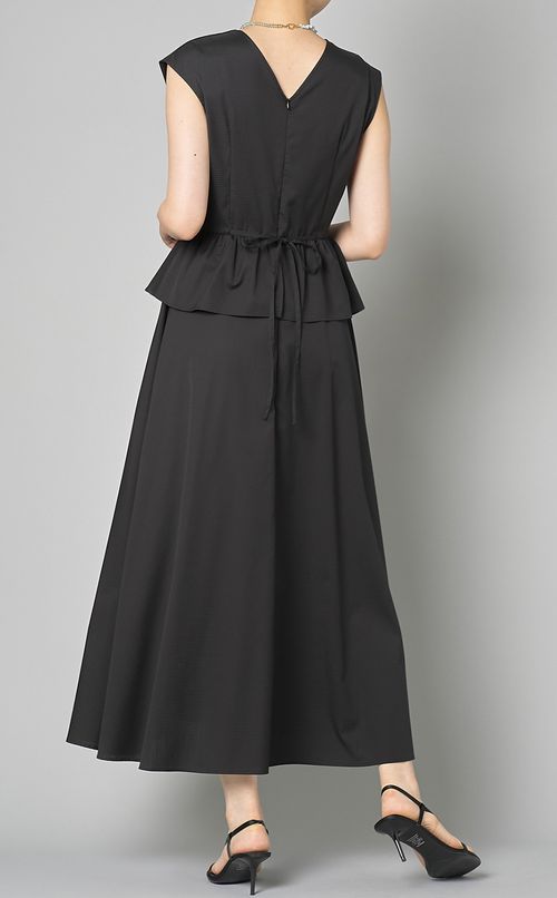 フロントリボンペプラムワンピース