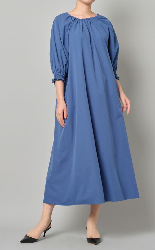 タフタギャザーサックワンピース