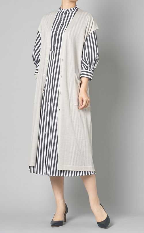 ストライプフレアワンピース