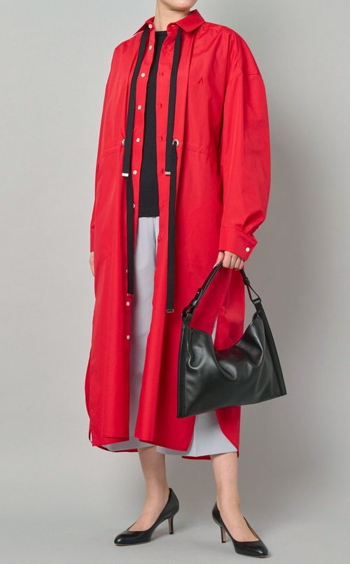 ドローストリングシャツコート