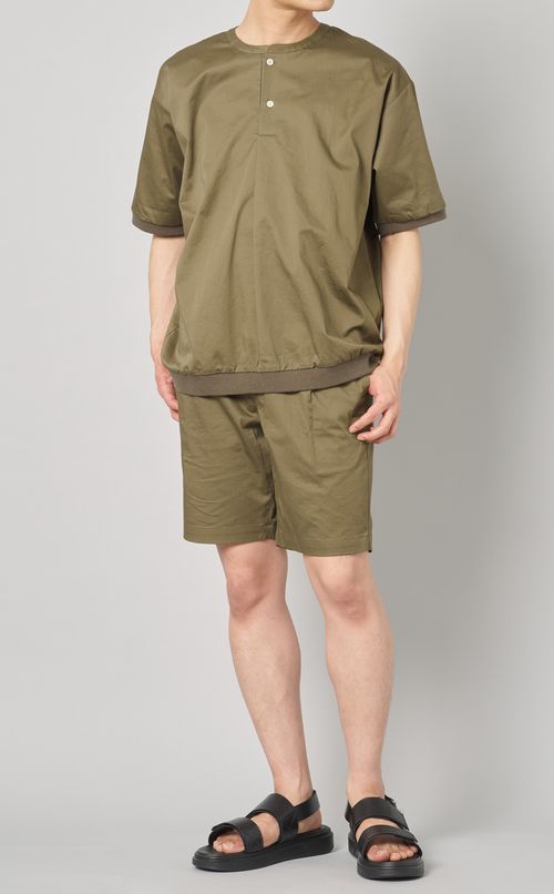 コットンリネンプルオーバーシャツ