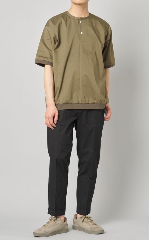 コットンリネンプルオーバーシャツ