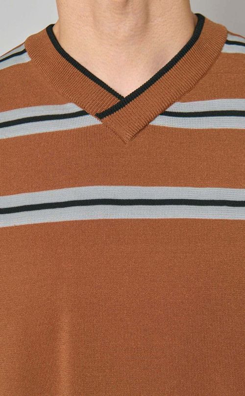 ミックスヤーンボーダーVニット