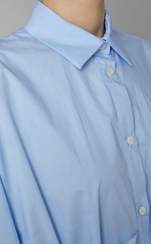 ウエストギャザーシャツワンピース