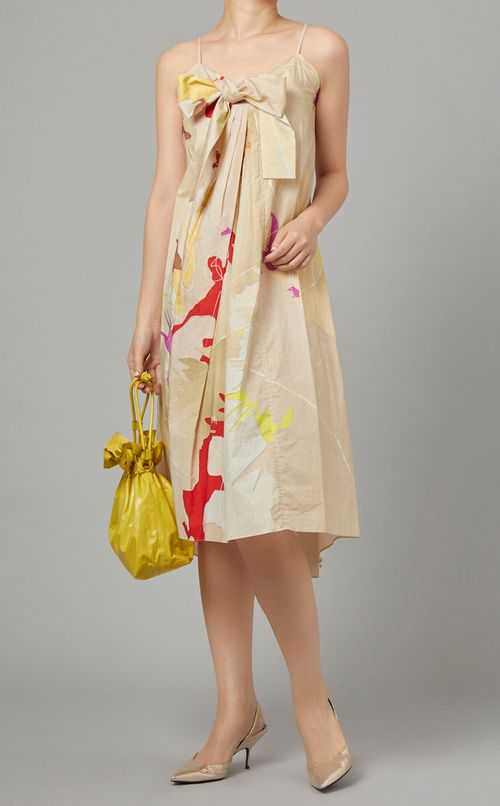 プリントフロントタイキャミワンピース