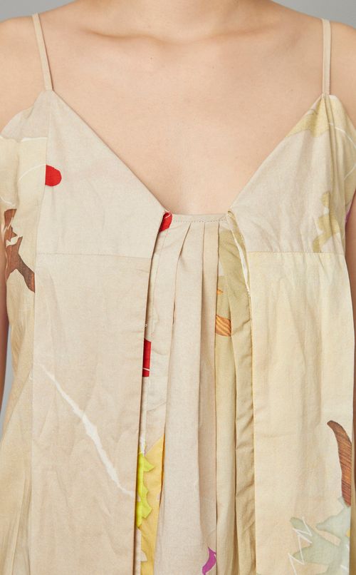 プリントフロントタイキャミワンピース