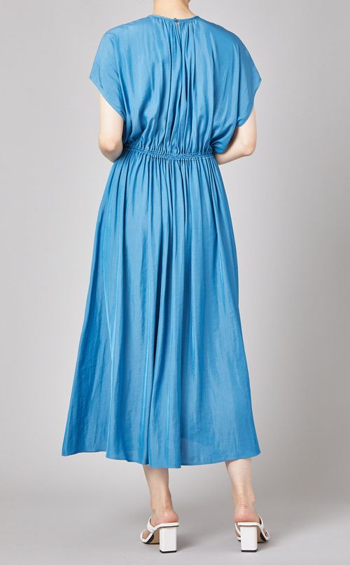 ギャザーデザインフレアワンピース