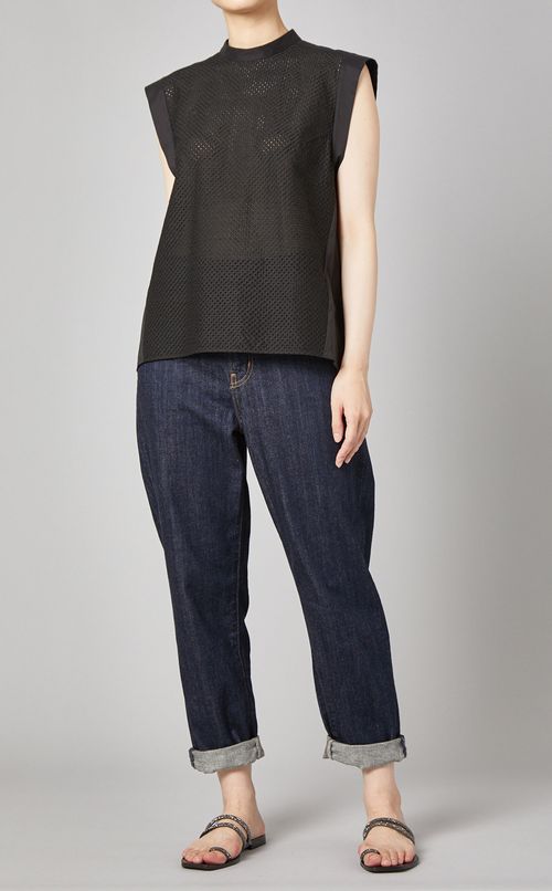 フレンチスリーブエンブロイダリーブラウス