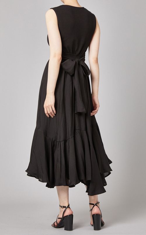 ベルト付フレアヘムワンピース