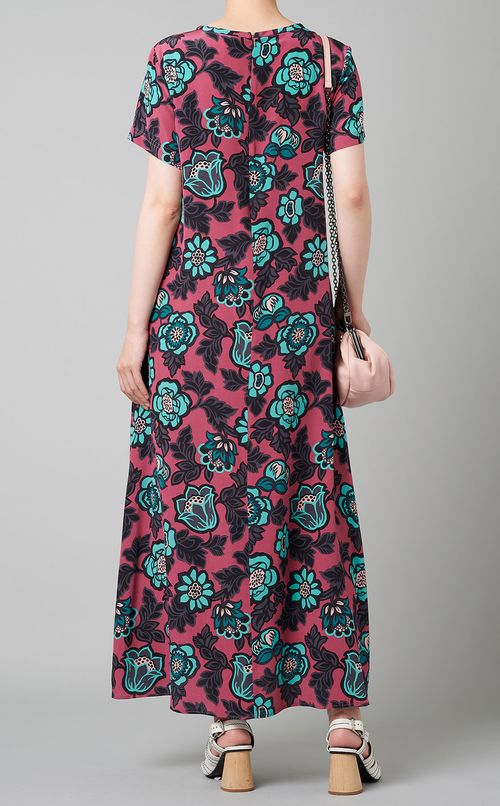 フラワープリントミディワンピース