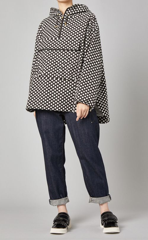 ドットフーテッドプルオーバーコート